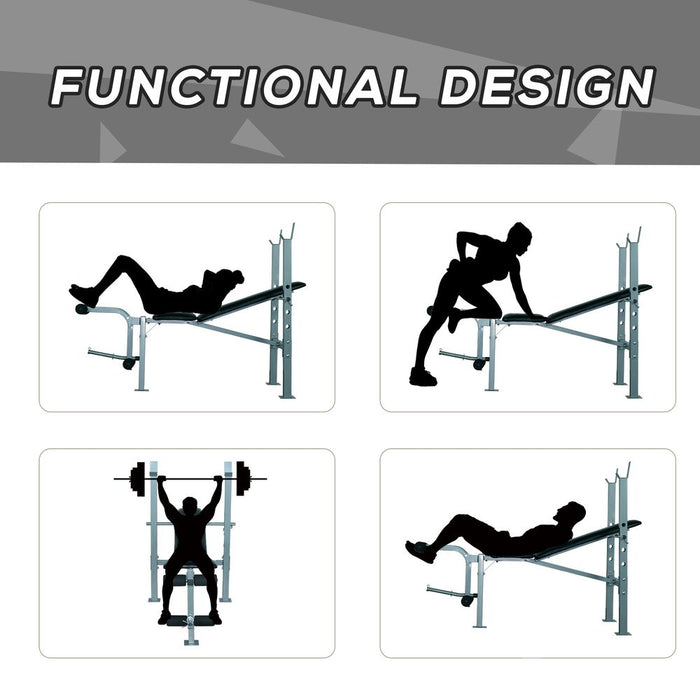 Premium Adjustable Weight Bench - Maximize Your Workouts with HOMCOM Gym Bench - Durable Steel Frame - Supports 200Kg - Ideal for Home Gym