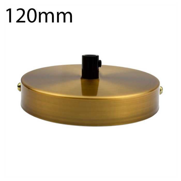 LEDSone Industrial Vintage Brass Ceiling Rose - 1 Outlet - 120x25mm - High-Quality - Stylish Design