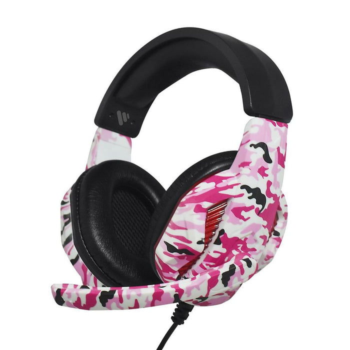 Vybe Camo Gaming Headset for PS, Xbox & PC with AUX-in Support, Diva Pink