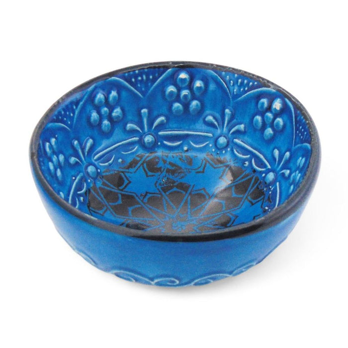 Handmade Ceramic Bowl Multicolour Navy 8cm