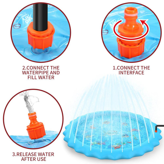 SOKA Blue Round Sprayer 0000257 - Multipurpose Splash Mat for Kids - Easy to Use - Heavy-Duty PVC - Ideal Summer Gift - Ages 5 to 14