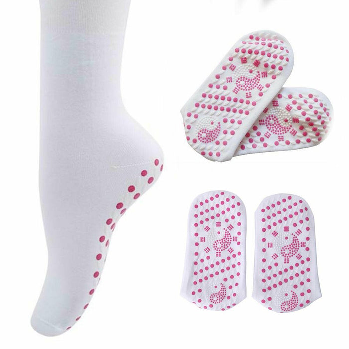 Premium Envie Tourmaline Magnetic Health Socks - White