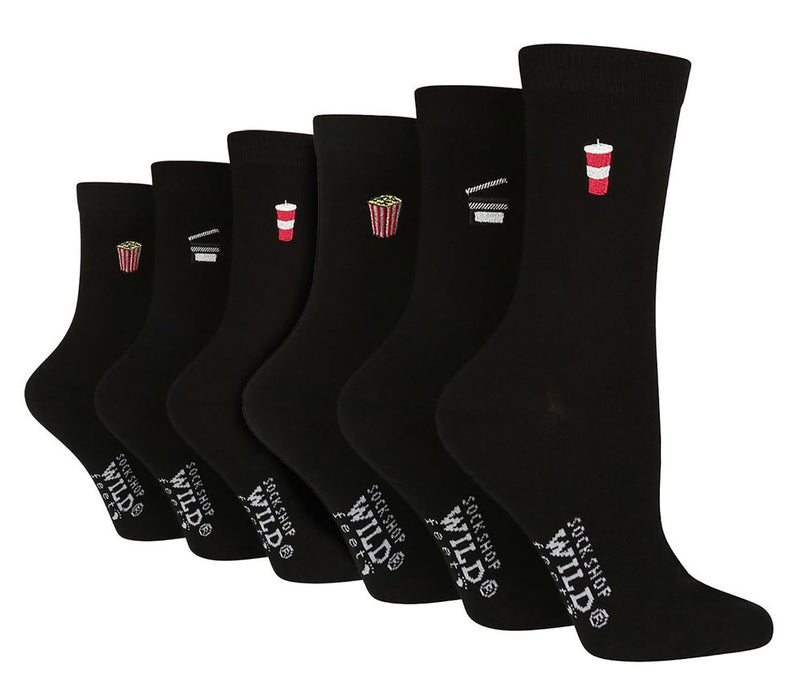 Wildfeet Ladies 6 Pack Embroidered Crew Socks