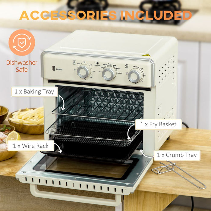 HOMCOM 7-in-1 Toaster Oven 1400W: Retro Styling, Adjustable Thermostat, 60-min Timer - High Quality