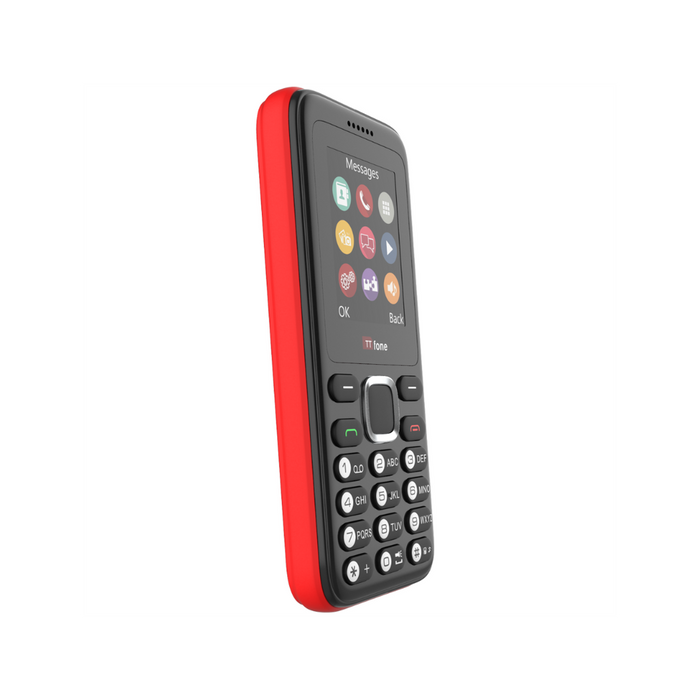 TTfone TT150 Red Dual SIM - High Quality Cheap Mobile Phone with Mains Charger, Giff Gaff Pay As You Go