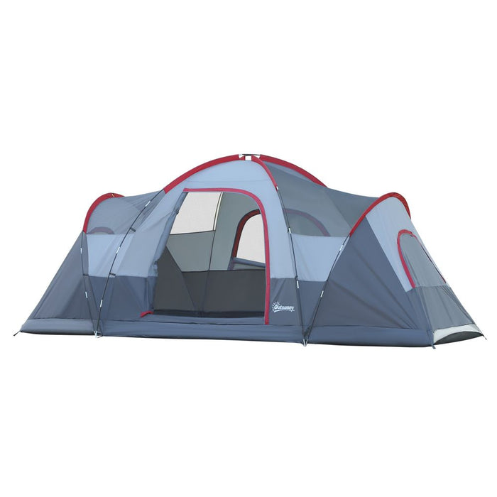 Outsunny 6 Person Camping Tent - Fiberglass & Steel Frame