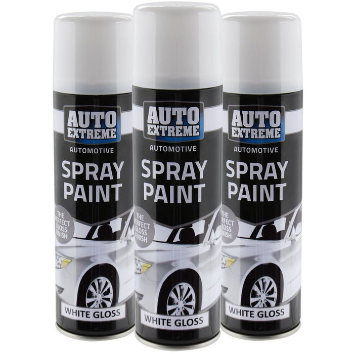 High-Quality Automotive Spray Paint- Gloss White- 3 Pack- Fast Drying & Excellent Coverage