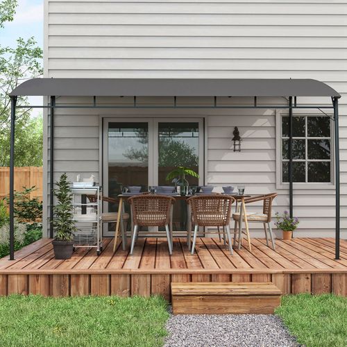 Outsunny 3 x 4m Metal Pergola, Outdoor Gazebo UV-Resistant Sun Shade Shelter