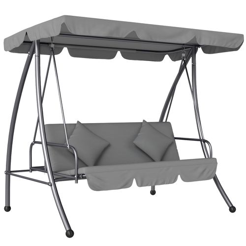 Outsunny 2-in-1 Swing Chair 3 Seater Hammock Cushion Bed Tilt Canopy