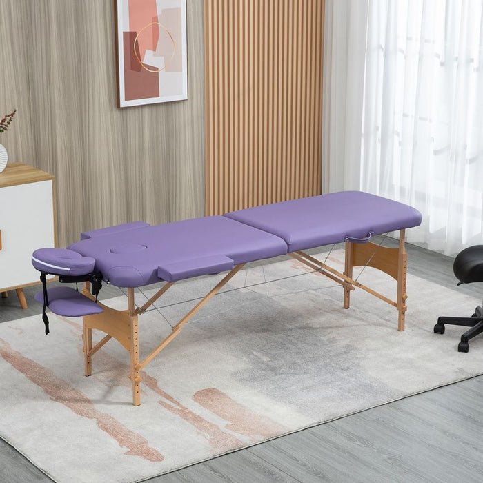 Premium Purple Folding Massage Bed - Portable Spa Table for Beauty Treatments - Sturdy & Adjustable - Carry Bag Included