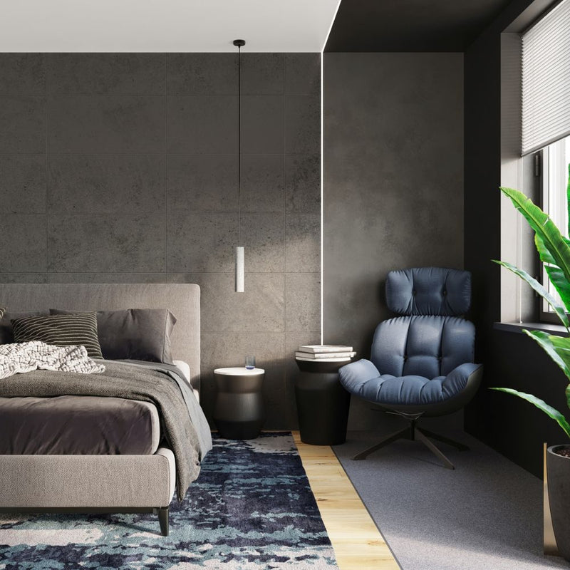 LUVO Industrial Pendant Lamp - Concrete Design - High-Quality GU10 Bulb
