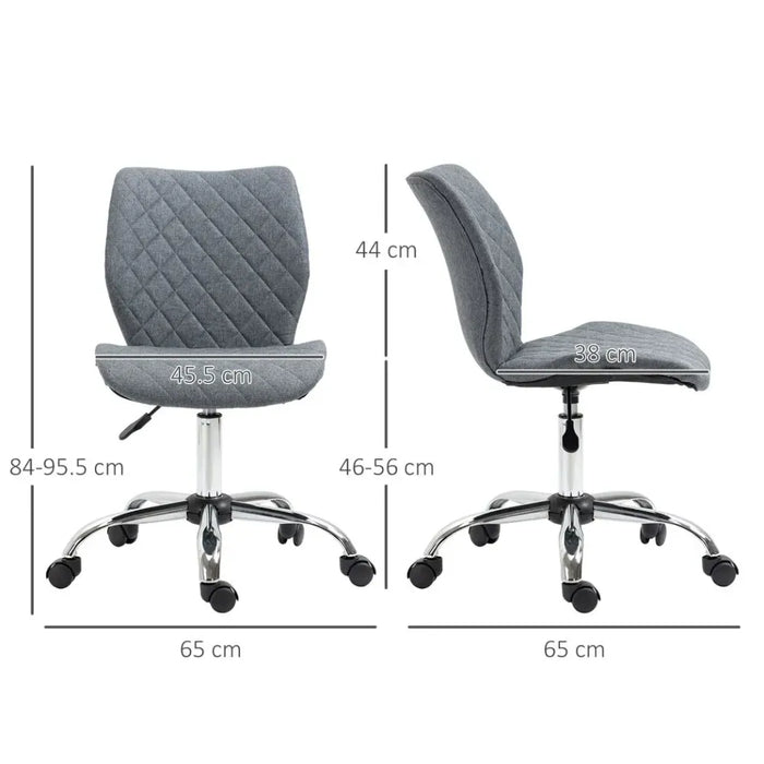 Ergonomic Mid Back Office Chair 360 Swivel Height Adjustable Home Office Grey