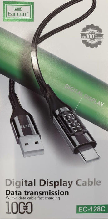 Earldom charging cable displays parameters on LED screen EC-128C