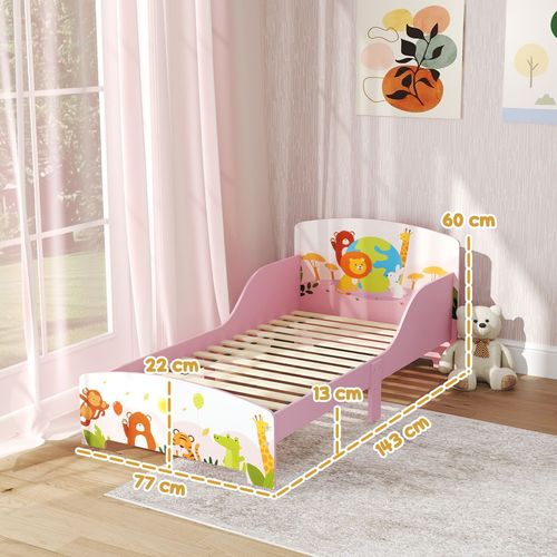 AIYAPLAY Toddler Bed, Cute Animal-Themed Kids Bed Frame, 143 x 77 x 60cm
