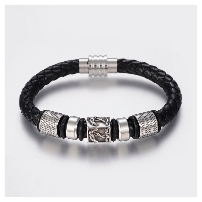 Mens Nautical Leather Bracelet | Ideal Birthday or Christmas Gift