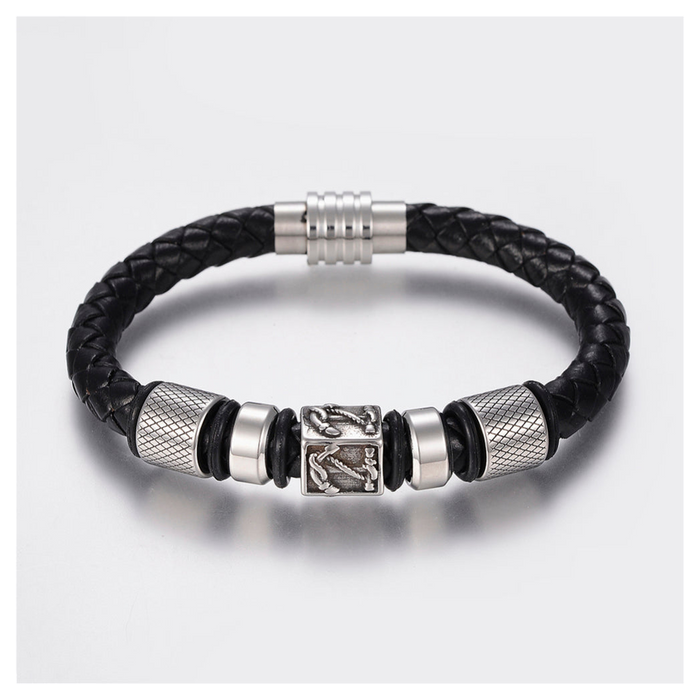 Mens Nautical Leather Bracelet | Ideal Birthday or Christmas Gift