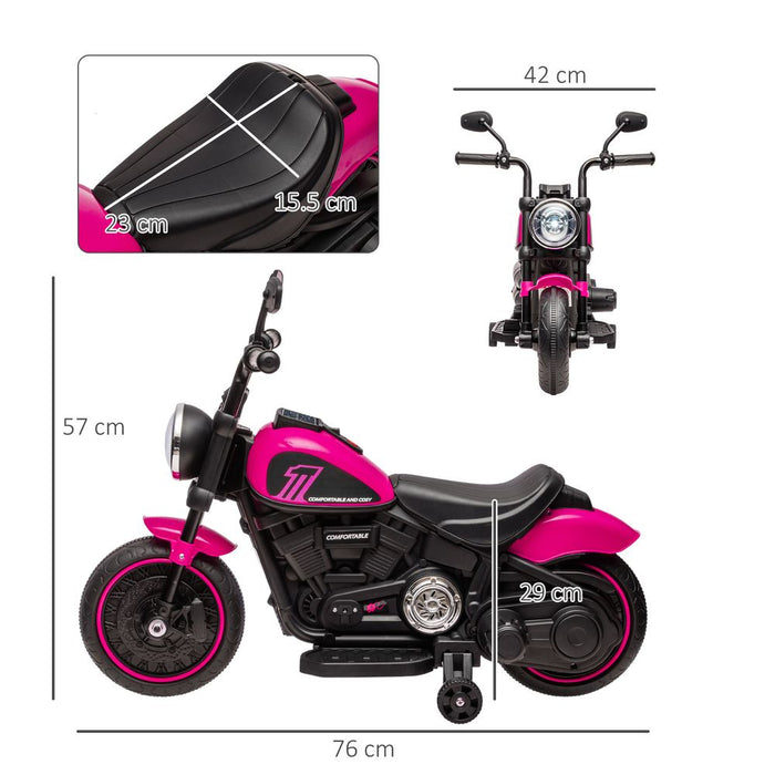 Ultimate Pink Electric Motorbike: Training Wheels, Headlight - Quality, Safe & Fun Ride for Kids