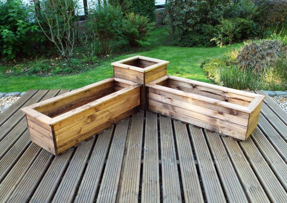 Premium British-made Corner Planter Set │Traditional Design, Sustainable Wood, Rustproof Bolting