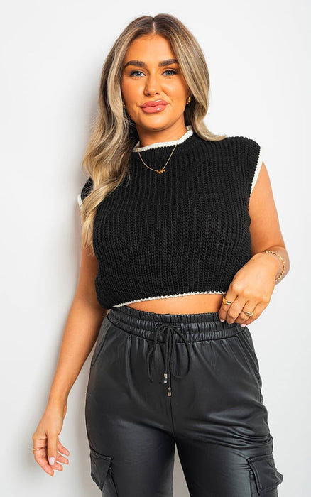 Elise Knitted Sleeveless Crop Top