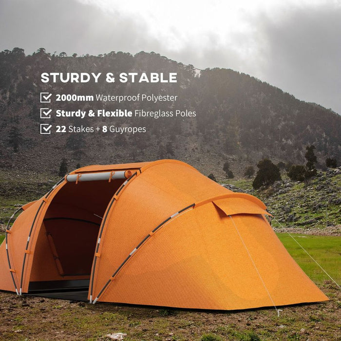 Outsunny 4-6 Person Camping Dome Tent - Spacious, Weather-Resistant, Perfect for Hiking & Travel