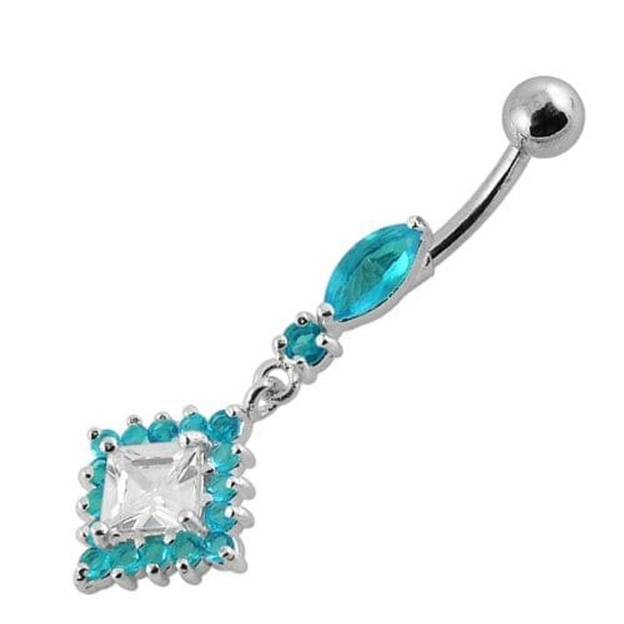 Diamond shapedFancy Dangling Belly Ring