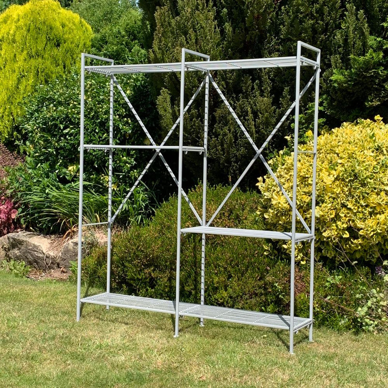 Premium Quality 141CM Grey Shelf Unit - Easy Assembly, Durable Painted Metal, Multi-Purpose
