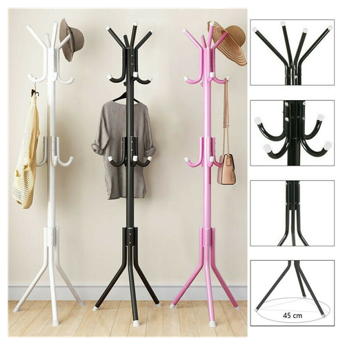 Coat Stand Coat/Hat/Jacket/Umbrella Floor Standing Rack Clothes Hanger Hooks UK