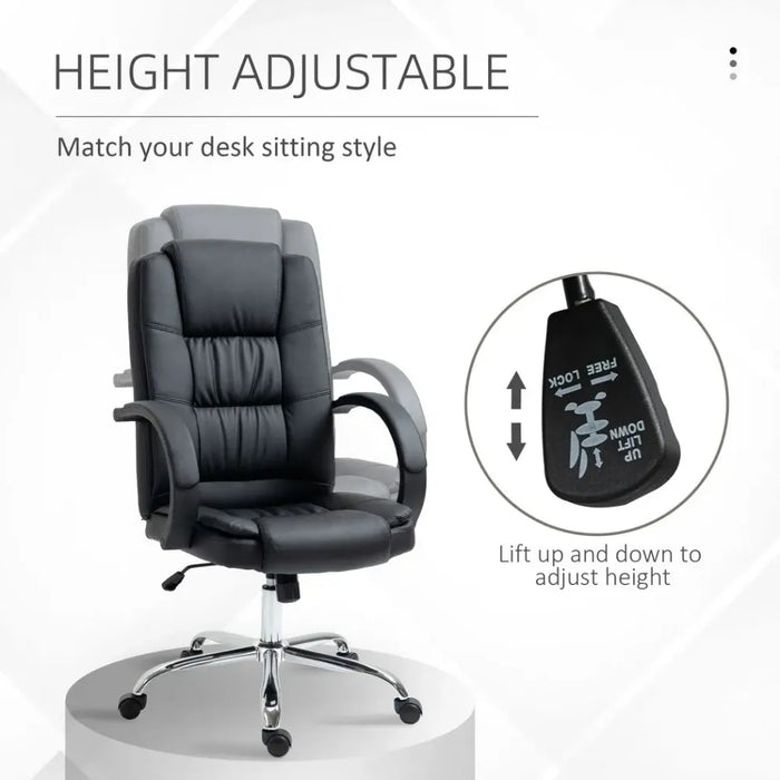 PU Leather Executive Office Chair High Back Height Adjustable Desk Chair, Black