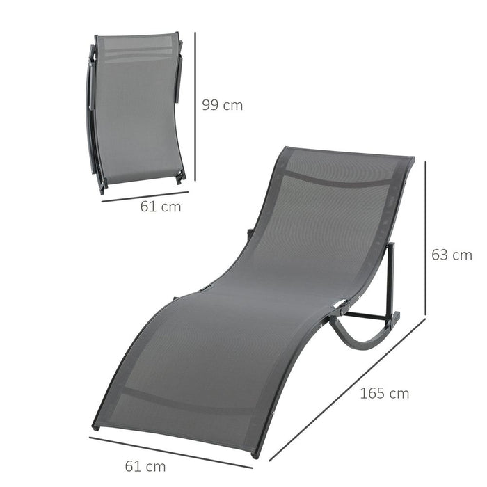 Premium Set of 2 Zero Gravity Recliners 165x61x63cm Dark Grey