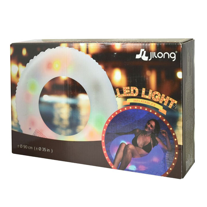 Jilong LED Light Swim Ring 90cm Diameter - Illuminate Your Swim Time with Vibrant Colors - Battery Operated - Perfect for Night-Time Swimming and Pool Parties