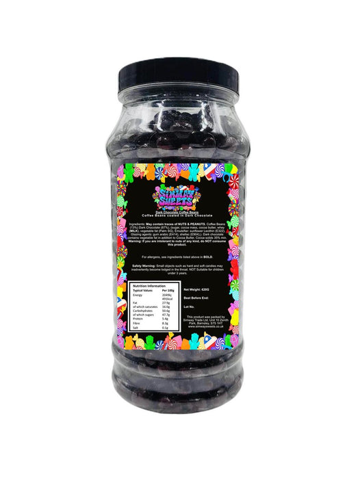 Delicious Dark Chocolate Coffee Beans in Retro Sweets Gift Jar