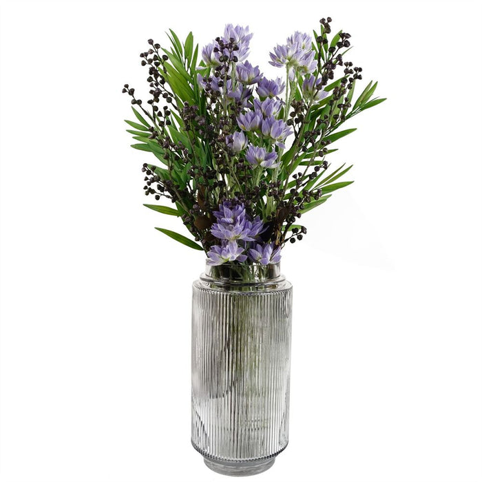 Captivating 60cm Artificial Purple Starflower Display Glass Vase - High-Quality, Professional Seller