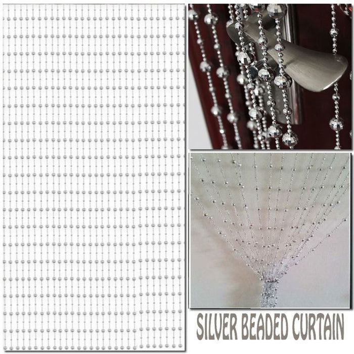 Plastic Beaded Curtain- SILVER