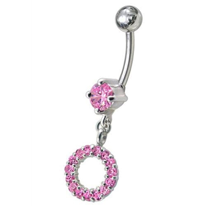 Fancy Multi Jeweled Dangling Navel Belly Ring Body Jewelry