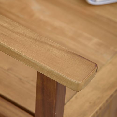 2 Seater Wood Garden Storage Bench Outdoor Storage Box Natural