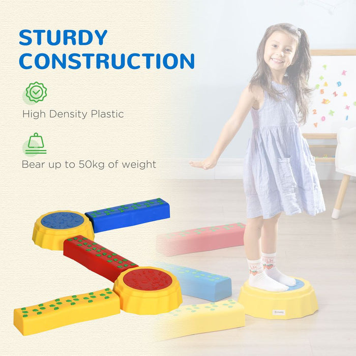 Premium Non-Slip Kids Stepping Stones - Set of 5 - Fun, Safe, and Durable - Perfect for Improving Balance and Coordination - Outsunny