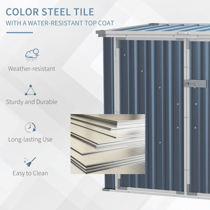 Outsunny Steel Rubbish Storage Shed - Double Doors, Weather-Resistant, 2-Bin Capacity