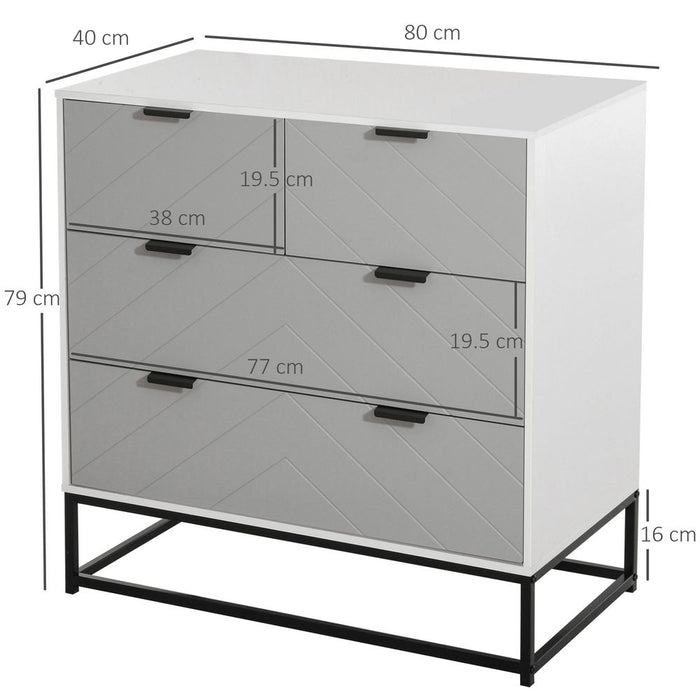 Stylish Chest of Drawers: Metal Handles, Freestanding Dresser, Modern Wood