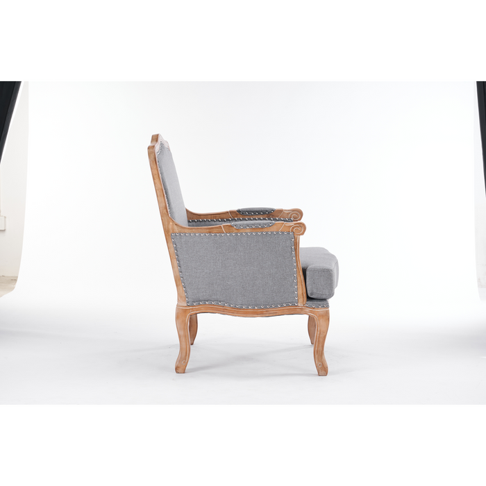 Premium 99CM Grey Linen Armchair - Stylish & Versatile Furniture for Home, Office, and Hotels