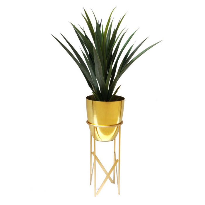 55cm Gold Planter with Matching Stand - Premium Quality Metal Plant Stand for Indoor Use - Variety of Colors Available