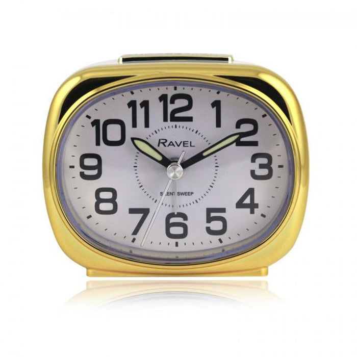 Ravel Bedside Quartz Alarm Clock - White/Gold RC040.42