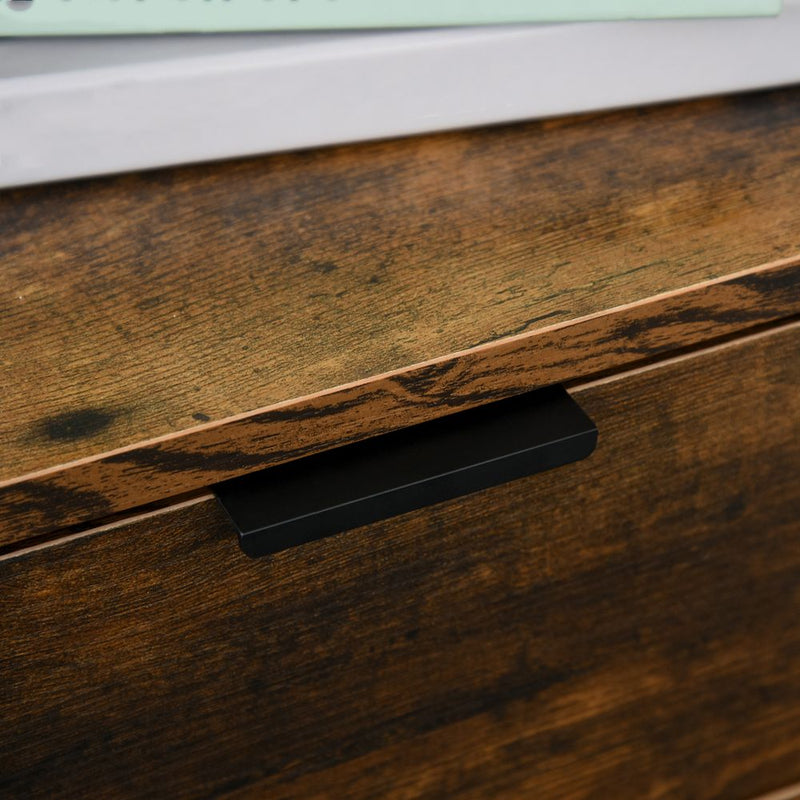 Premium Quality Industrial 3-Drawer Storage Chest - Metal Frame - Freestanding Unit - Brown