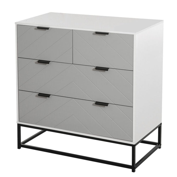 Stylish Chest of Drawers: Metal Handles, Freestanding Dresser, Modern Wood