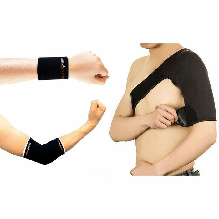 Flo Neoprene Shoulder Support Strap Or Copper Unisex Relief Compression Sleeve