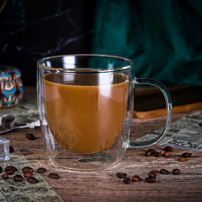 VINSANI VITRUM Double Wall Glasses - Ideal for Coffee, Tea & More - Set of 2 - Durable & Elegant Design - Various Sizes