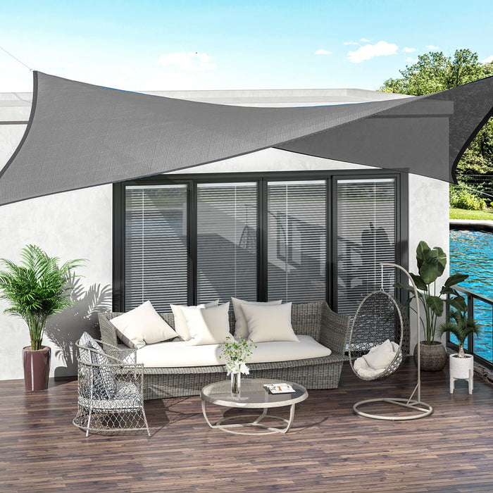 Premium 5 x 4m Sun Shade Sail - UV Protection, Grey