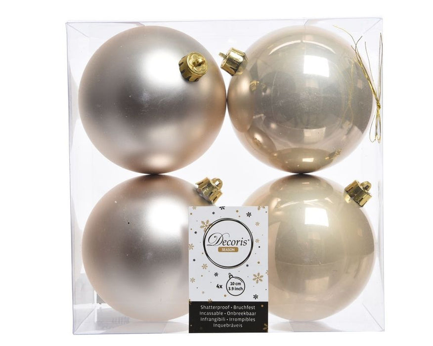 Shatterproof Pearl Bauble 10cm Pack of 4 - Christmas