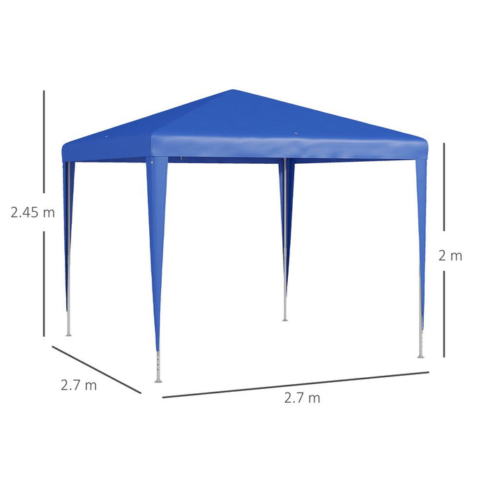 Premium Outsunny Blue Garden Gazebo - Versatile Events & Wedding Party Tent - Weather-Resistant - 2.7 x 2.7m