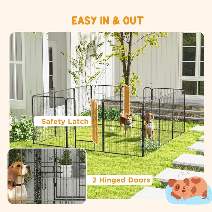 Durable 12-Panel Puppy Play Pen for Indoor/Outdoor Pet Exercise, High-Quality