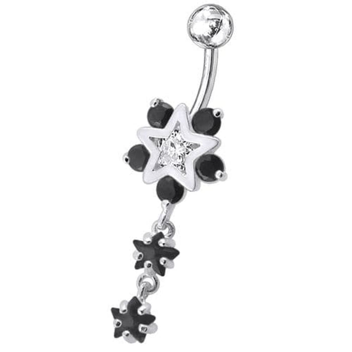 Fancy Jeweled Star Dangling Belly Ring